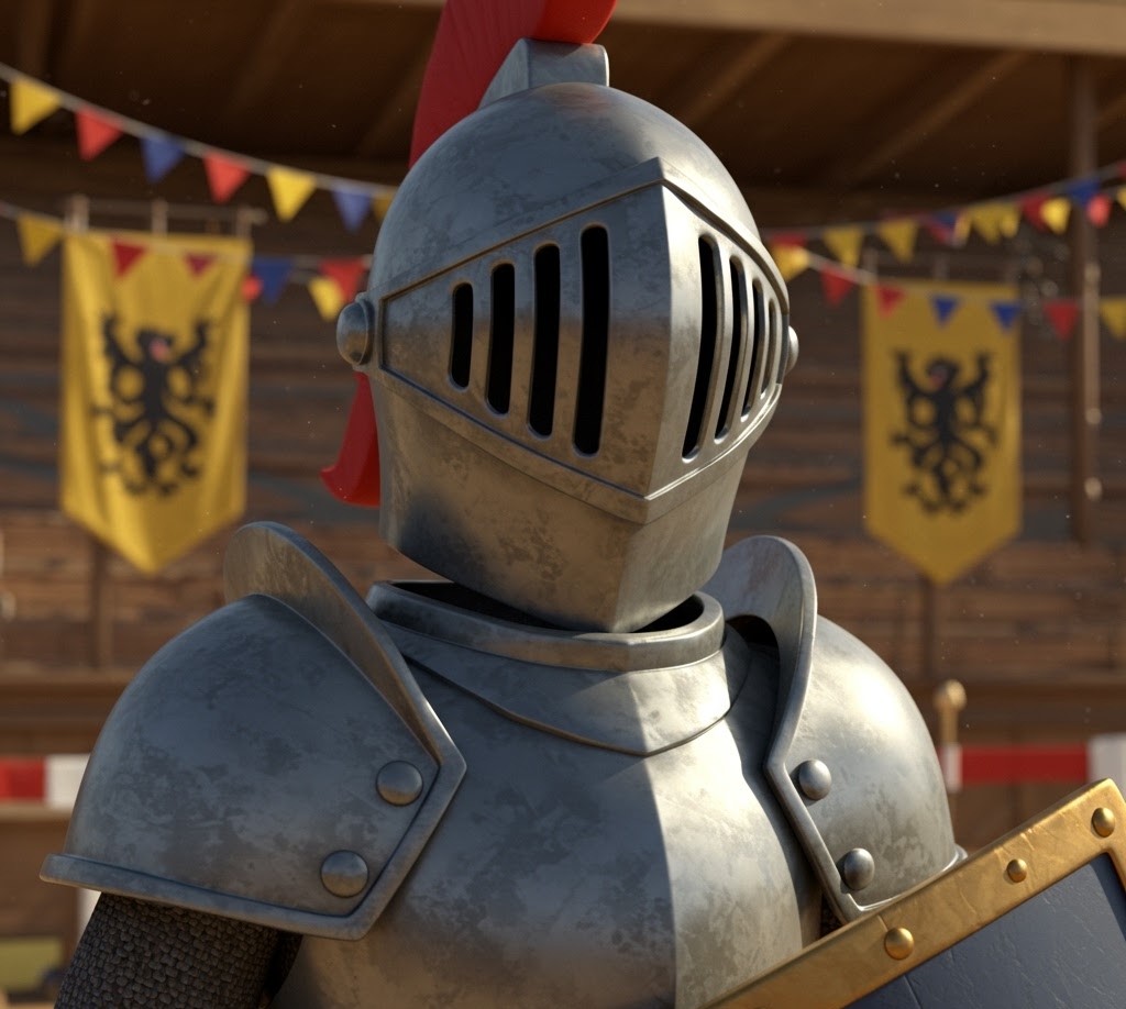 Rycerz w zbroi na festynie